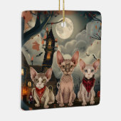 Sphynx Cat Halloween Spooky Keramisch Ornament (Rechts)