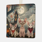 Sphynx Cat Halloween Spooky Keramisch Ornament (Links)