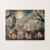 Sphynx Cat Halloween Spooky Legpuzzel (Horizontaal)