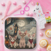 Sphynx Cat Halloween Spooky Papieren Bordje (Feest)