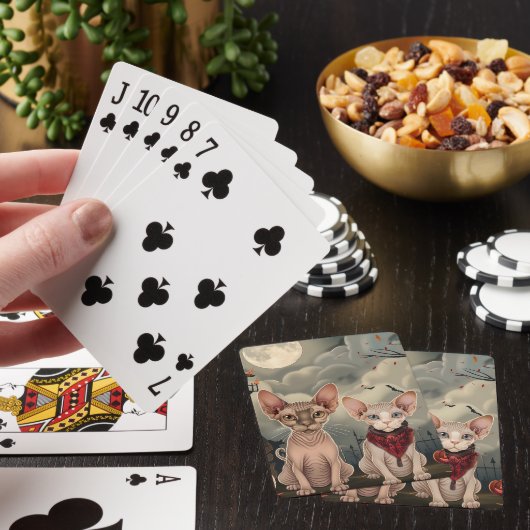 Sphynx Cat Halloween Spooky Pokerkaarten (Insitu)