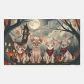 Sphynx Cat Halloween Spooky Rechthoekige Sticker (Voorkant)