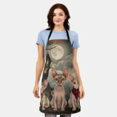 Sphynx Cat Halloween Spooky Schort (Gedragen)