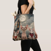 Sphynx Cat Halloween Spooky Tote Bag (Dichtbij)