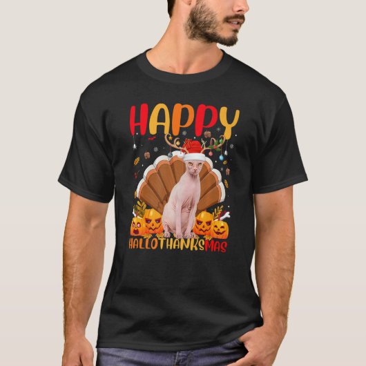 Sphynx Cat Happy Sphynx Cat Hellothanksmas T-shirt (Voorkant)