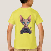 Sphynx Cat Holding Game Controller T-shirt (Achterkant)