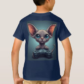 Sphynx Cat Holding Game Controller T-shirt (Achterkant)
