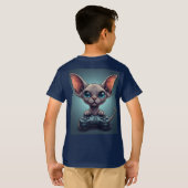 Sphynx Cat Holding Game Controller T-shirt (Achterkant volledig)