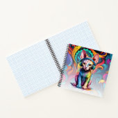 Sphynx Cat Hoofdtelefoon Muziek Rainbow Notitieboe Notitieboek (Binnen)