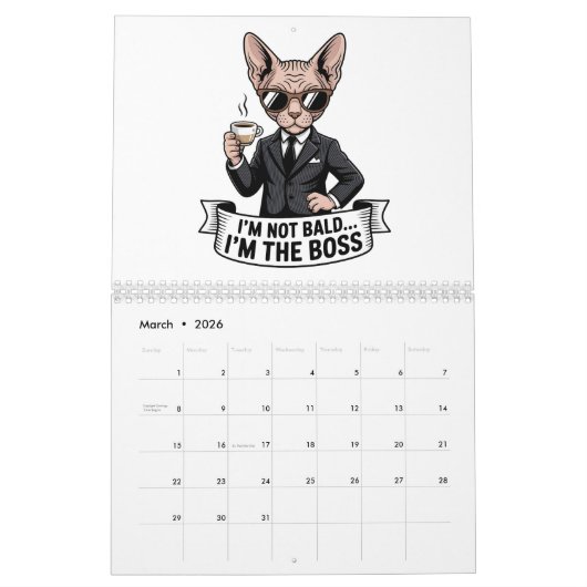 Sphynx Cat Humor Art | Flexible Quote Design Kalender (Mar 2026)