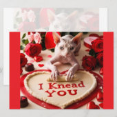 Sphynx Cat I Knead You Happy Valentijn Kaart (Voorkant / Achterkant)