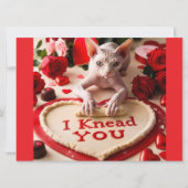 Sphynx Cat I Knead You Happy Valentijn Kaart (Voorkant)