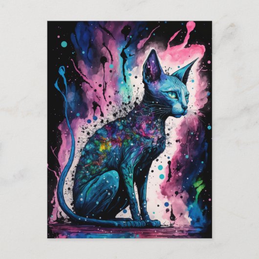 Sphynx Cat I Original Art Briefkaart (Voorkant)
