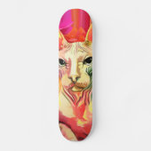 Sphynx Cat in bloemen. Skateboard (Voorkant)