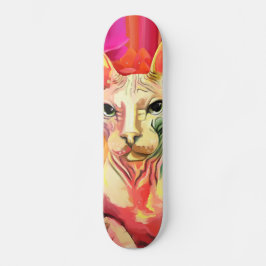 Sphynx Cat in bloemen. Skateboard