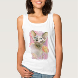 Sphynx Cat in bloemen. T-shirt