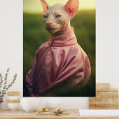 Sphynx Cat in Outfit – Vibrant Nature Art Poster (Keuken)