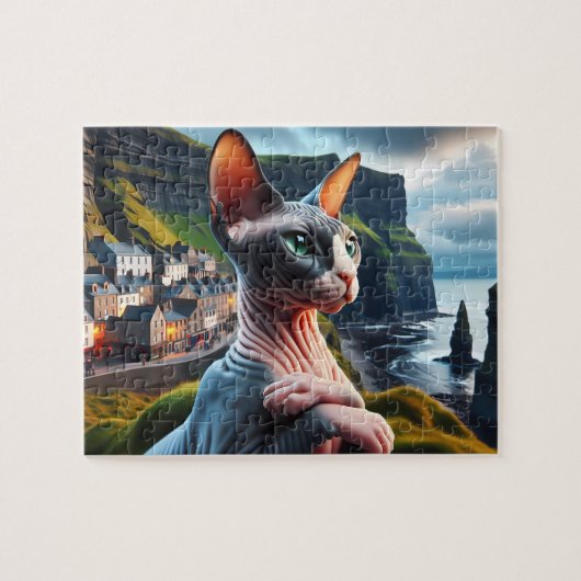 Sphynx Cat Jigsaw Puzzle Cliffs of Mother Ireland Legpuzzel (Horizontaal)