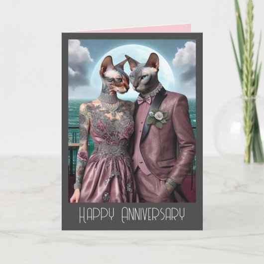 Sphynx Cat Jubileum Kaart | Samen perfectioneren (Voorkant)