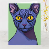 Sphynx Cat Kaart (Gele Bloem)