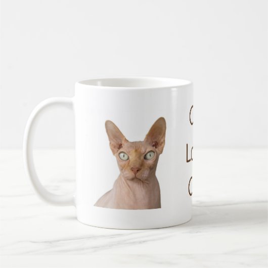 Sphynx Cat Koffiemok (Links)