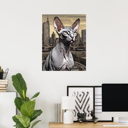 Sphynx Cat - Kunstdruk Poster (Thuiskantoor)