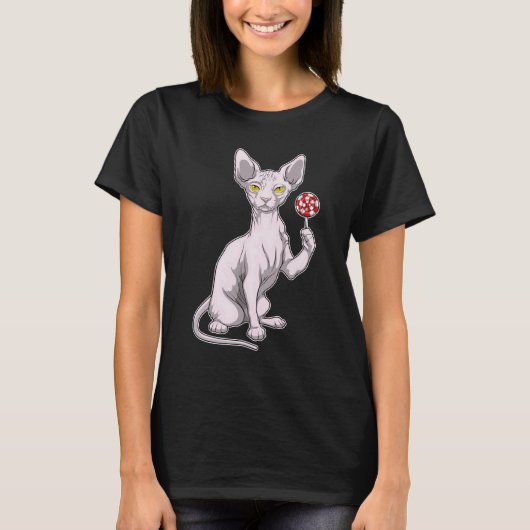 Sphynx Cat Lollipop T-shirt (Voorkant)