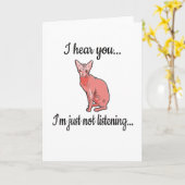 Sphynx Cat Lover Hairless Cat Owner Sphynx Girl Kaart (Gele Bloem)