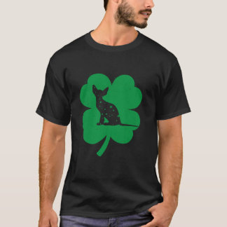 Sphynx Cat Lover Ierse Shamrock Leaf St Patrick's T-shirt