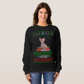 Sphynx Cat Lover Kerstmis Ugly Xmas Sweater Sphyn (Voorkant volledig)