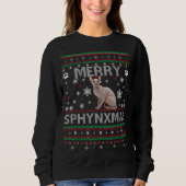 Sphynx Cat Lover Kerstmis Ugly Xmas Sweater Sphyn (Voorkant)