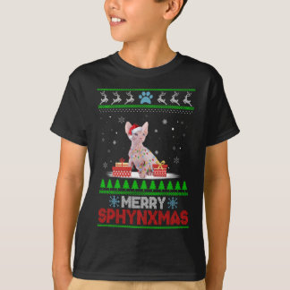 Sphynx Cat Lover Kerstmis Ugly Xmas Sweater Sphyn T-shirt
