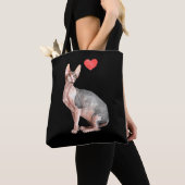 Sphynx Cat Lover Kitten Heart Tote Bag (Dichtbij)