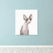 Sphynx Cat met verraste expressie Canvas Afdruk (Insitu (Houten vloer))