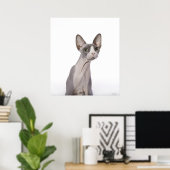 Sphynx Cat met verraste expressie Poster (Thuiskantoor)