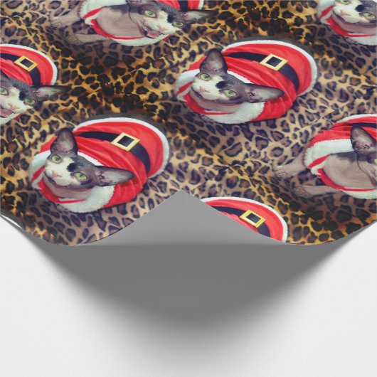Sphynx Cat Ninja Santa Kerstmis Cadeaupapier (Hoek)
