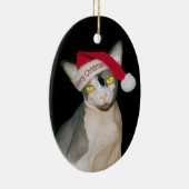 Sphynx Cat Ninja Santa Kerstmis Keramisch Ornament (Rechts)