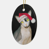 Sphynx Cat Ninja Santa Kerstmis Keramisch Ornament (Links)