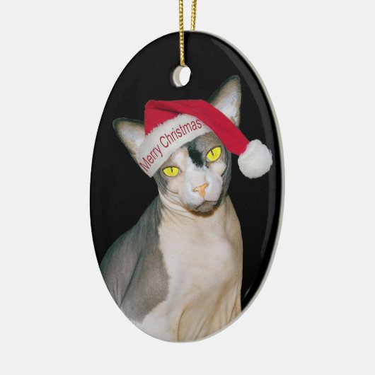 Sphynx Cat Ninja Santa Kerstmis Keramisch Ornament (Links)