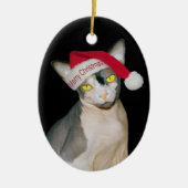 Sphynx Cat Ninja Santa Kerstmis Keramisch Ornament (Voorkant)