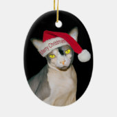 Sphynx Cat Ninja Santa Kerstmis Keramisch Ornament (Achterkant)