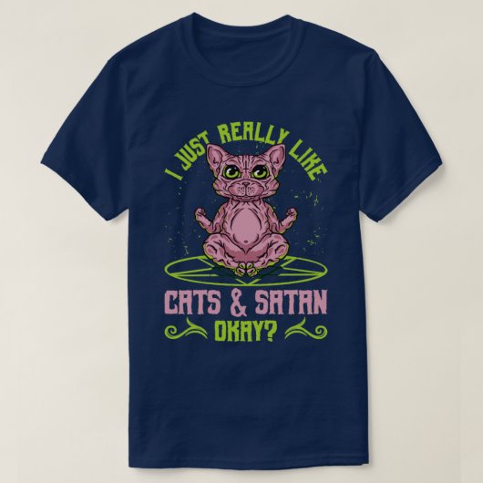 Sphynx Cat Occult ik hou echt van katten en sata T-shirt (Design voorkant)