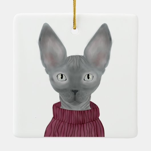 Sphynx Cat Ornament (Achterkant)