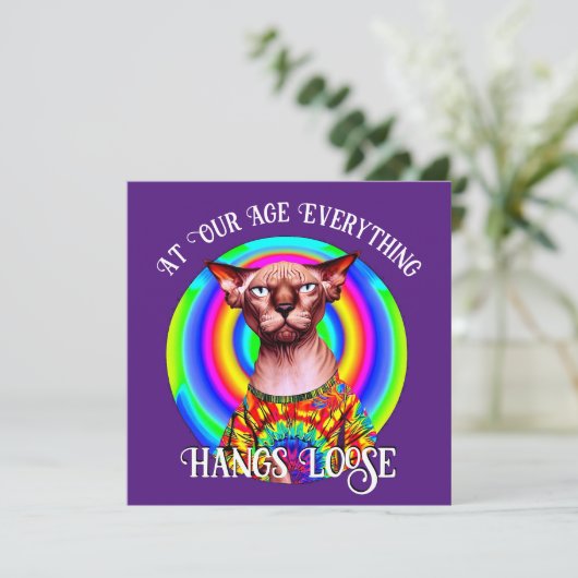 Sphynx Cat Over the Hill Verjaardag (Staand voorkant)