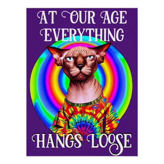 Sphynx Cat Over the Hill Verjaardag Perfect Poster (Voorkant)