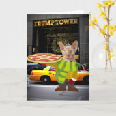 SPHYNX CAT - PIZZA LEVERING VERJAARDAG KAART (Gele Bloem)