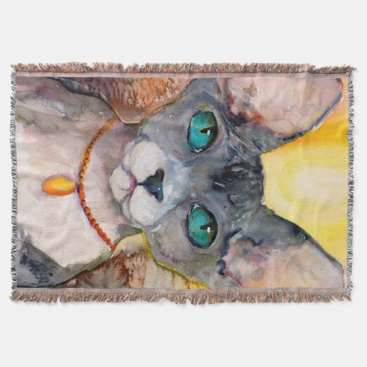 Sphynx Cat Portrait Feline Lovers Dream Gift Deken (Voorkant)