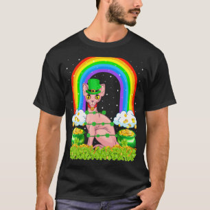 Sphynx Cat Rainbow Shamrock Sphynx Cat St Patric T-shirt
