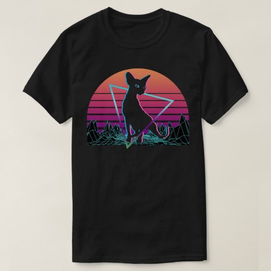 Sphynx Cat Retro Premium T-Shirt (Design voorkant)