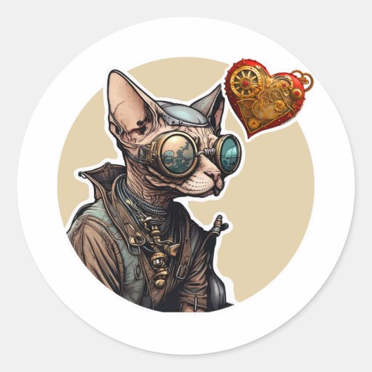 Sphynx Cat Ronde Sticker (Voorkant)